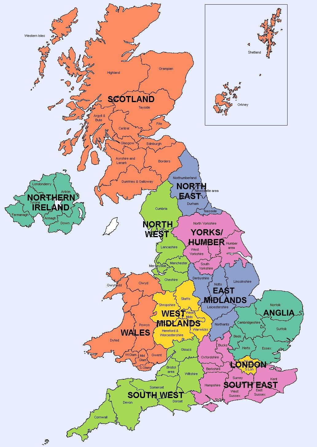 территориальное деление великобритании